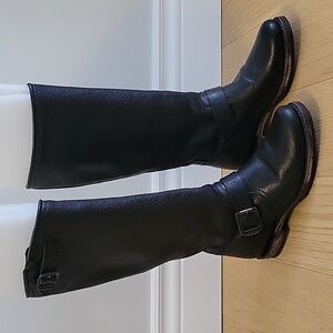 Frye Veronica Slouch Boots Black Leather Size 7B